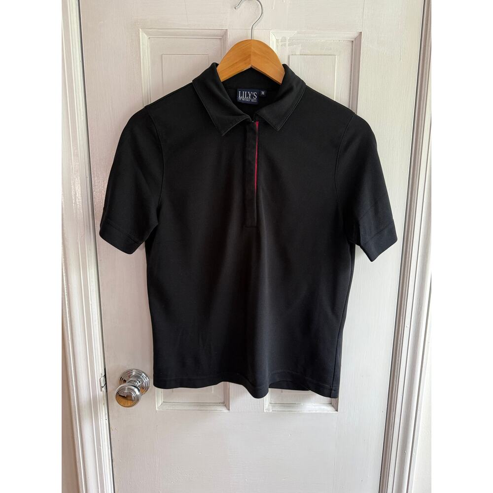 Vintage Lily's of Beverly Hills Black Polo - Size M - Made in USA - EUC